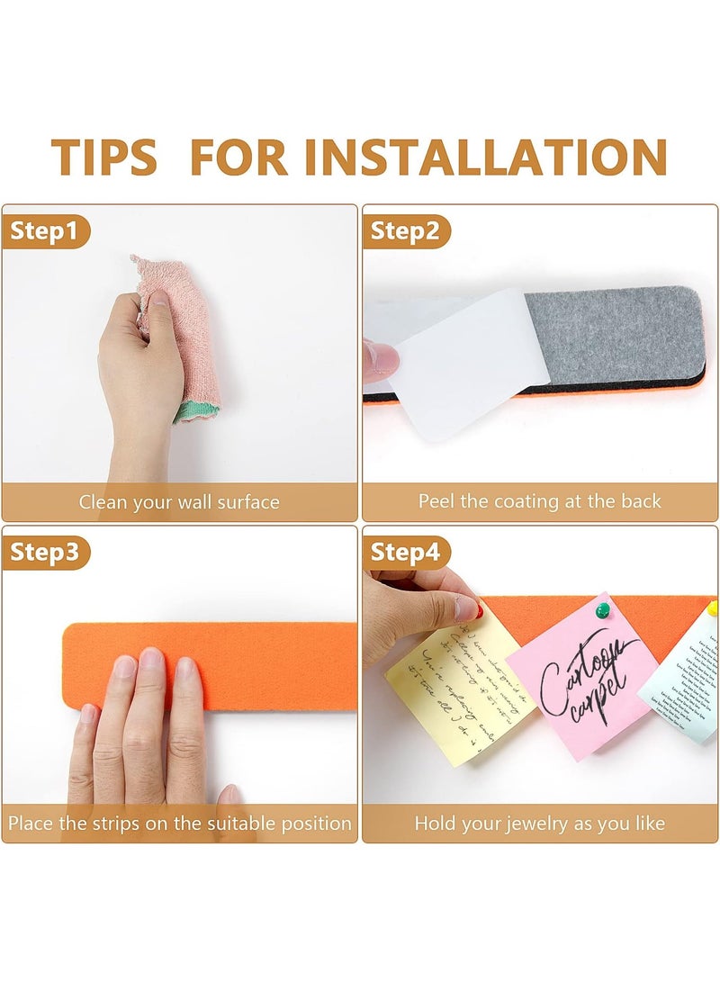 Arabest 5 Pack Felt Pin Board Bar Strips Bulletin Board for Bedrooms Offices Home Wall Decoration, Notice Board Self Adhesive Cork Board with Push Pins for Paste Notes, Photos, Schedules (Multi-Color) - Image 5